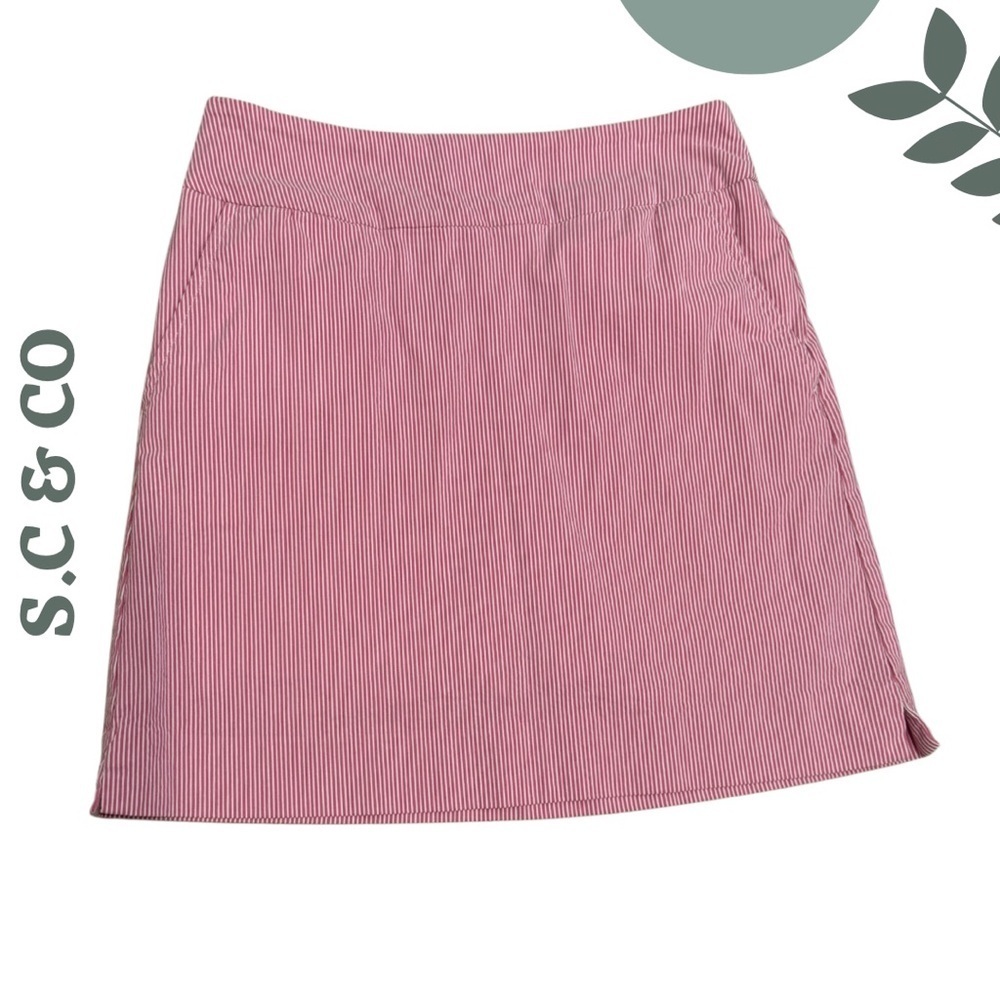 S.C. & Co Pink White Striped Skort Size 4 Stretch
